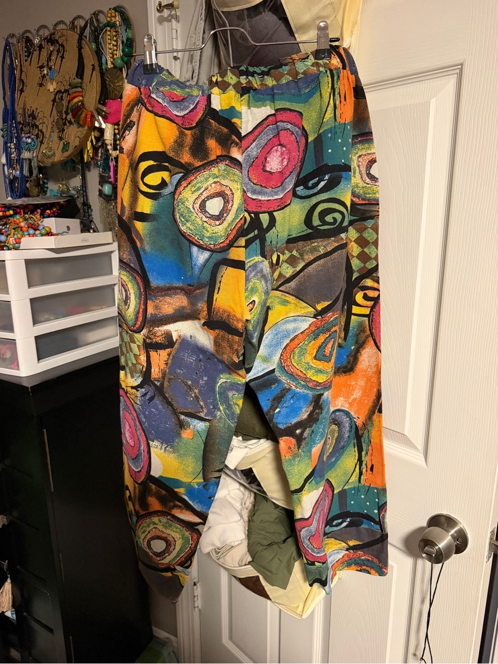 Source Unknown Multicolor Abstract Print Women's Harem Pants